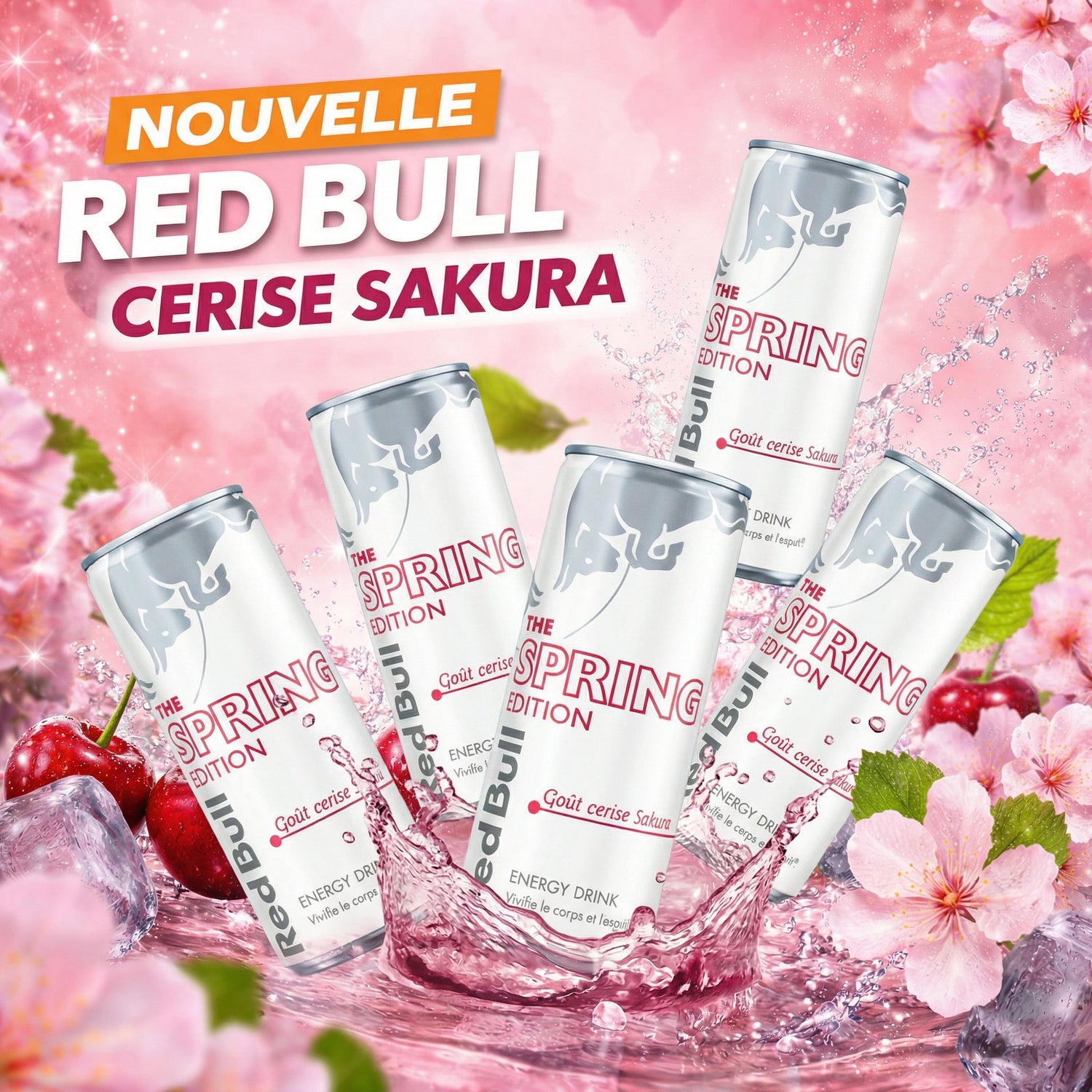 Red Bull Spring Edition – Cerise Sakura | Édition Limitée lot de 6